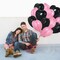 30Pcs 18 Inch Pink Black Heart Balloons Heart Shape Foil Mylar Balloons Decoration for Romantic Wedding Bridal Shower Anniversary Engagement Party Supplies